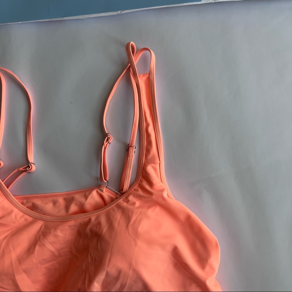NWT!!! 2 Piece Floral and Neon Orange Tankini Bikini Set sz XXL/2XL - Picture 5 of 10